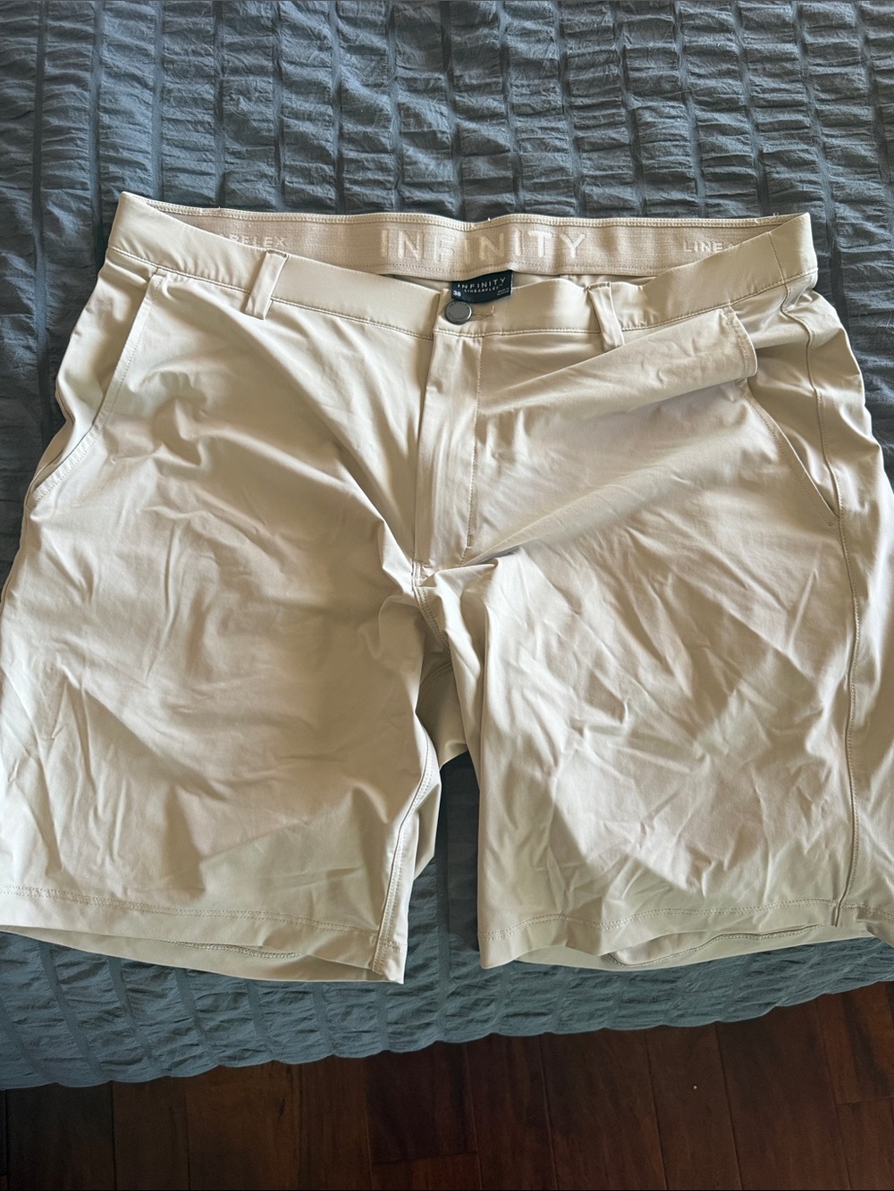 NFINITY Men’s Light Cream Hybrid Performance Shorts
